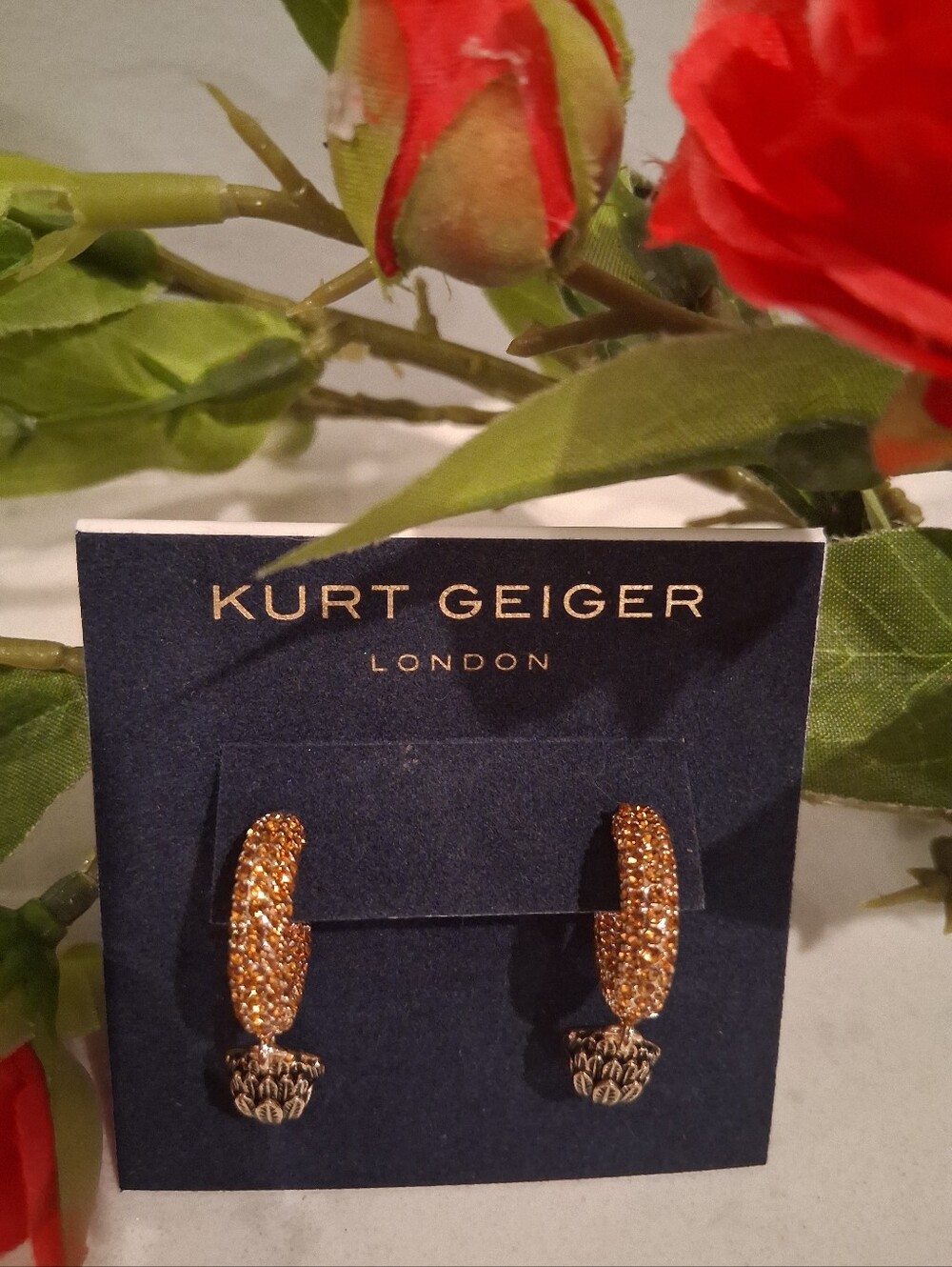 Kurt Geiger Gold Sparkle Earrings